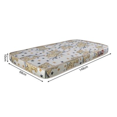 Colchão Infantil Liso Para Mini Cama 148X68X10 Cm Branco