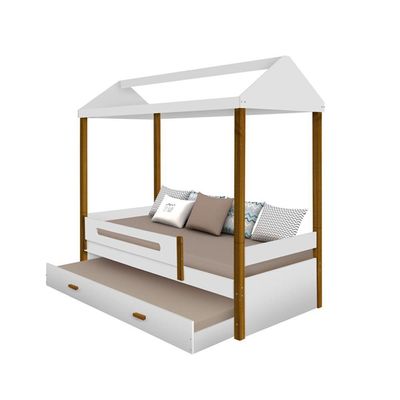 Beliche Montessoriana Infantil Sara Solteiro Branco/amêndoa Branco