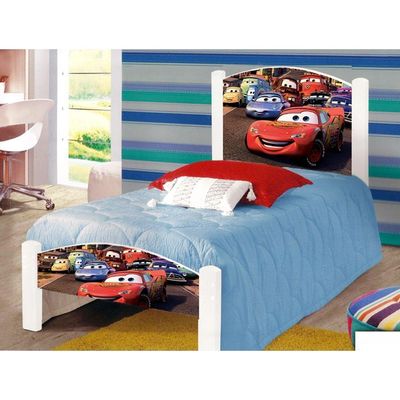 Cama Solteiro Infantil Carros Branco