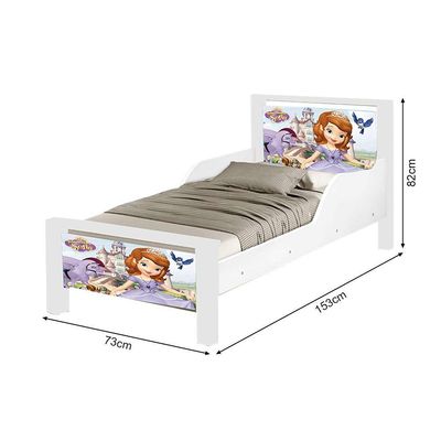 Mini Cama Infantil Princesa Sofia Adesivada+Colchão Branco