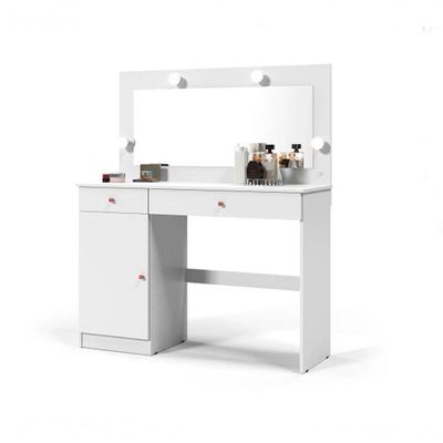 Penteadeira Camarim Diamante Branco Acetinado Patrimar