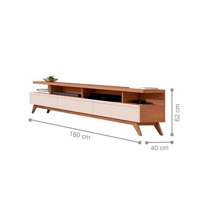 Bancada 3 Gavetas 180 Amiens Nature Off White
