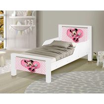 Mini Cama Infantil Adesivada Minie Branco