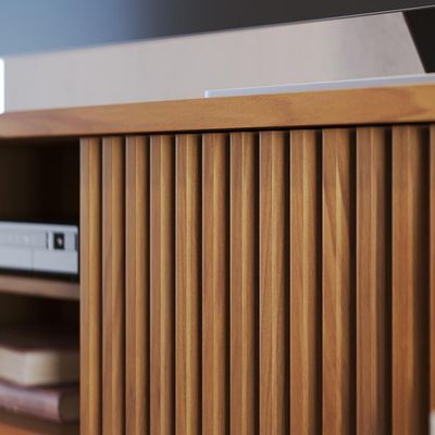 Rack Bancada Veneza Freijó/off White Matte Para Tv Até 75” - Colibri Freijó/off White Matte