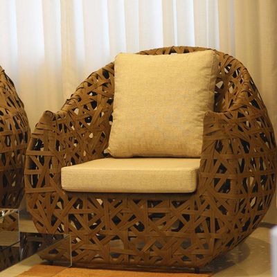 Conjunto De Poltronas Dubai Jardim, Sala E área Trama Pedra Ferro