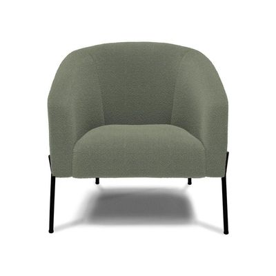 Poltrona Decorativa Pé De Ferro Preto Kit 2 Stella Bouclê D03 Verde Pistache