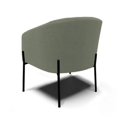 Poltrona Decorativa Pé De Ferro Preto Kit 2 Stella Bouclê D03 Verde Pistache