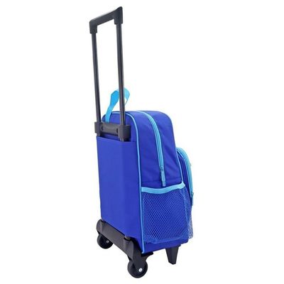 Conjunto Mochila Com Rodinhas E Lancheira Térmica Com Pote P/ Lanche Azul