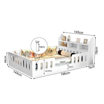 Cama Casal Design Montessoriana Helo Com Nicho E Colchão BrancaDivaloto Branco
