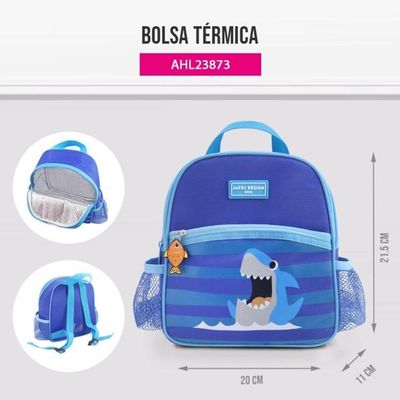 Conjunto De Mochila Com Rodinhas E Lancheira Térmica Infantil 4750ml Azul