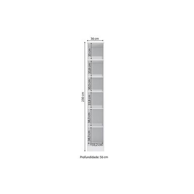 Guarda-roupa 1 Porta Kappesberg Adapt Branco 36cm