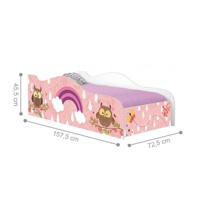 Mini Cama Fun Corujinhas E Borboletas Infantil Com Colchão