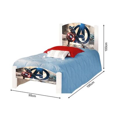 Cama Solteiro Infantil Capitão América Branco
