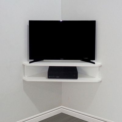 Rack Suspenso Para Tv De Até 39” Aparador Bancada Estante De Canto Branco