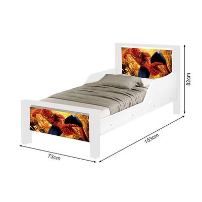 Mini Cama Infantil Adesivada Spider Branco