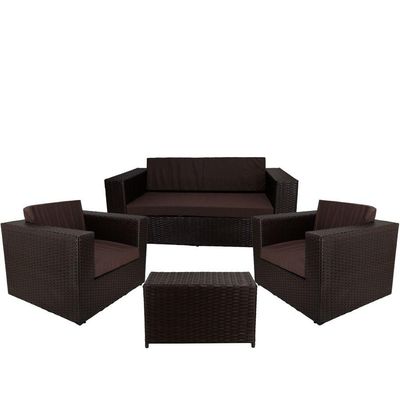 Conjunto De Sofá Poltronas E Mesa Classe A, Marrom Tabaco