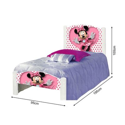 Cama Solteiro Infantil Ratinha Branco
