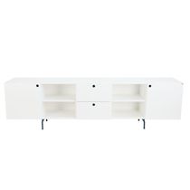 Rack Tube 2 Portas 2 Gavetas 2 Nichos 2200x616x417 Branco Real - Mdf Arauco