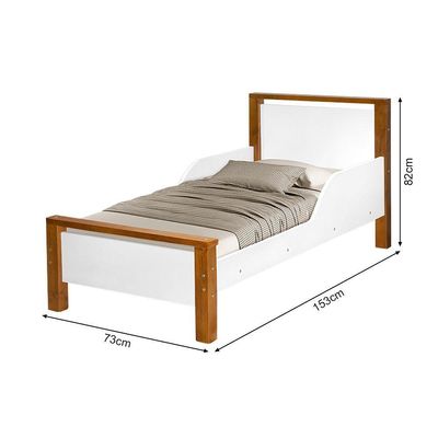 Mini Cama Infantil Montessoriana Branca E Mel+Colchão Branco