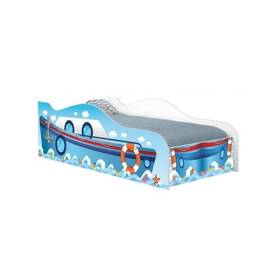 Cama Barquinho Joy Azul Infantil Com Colchão