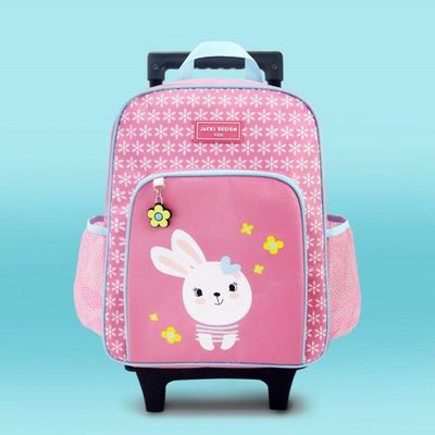 Conjunto Mochila Com Rodinhas E Lancheira Térmica Com Pote P/ Lanche Rosa