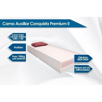 Cama Auxiliar Solteiro Premium Ii Cacau - Conquista
