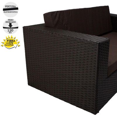 Conjunto De Poltronas Mesa Classe A Marrom Tabaco
