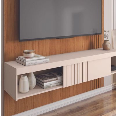Painel Para Tv Ate 55 Esmeralda Caemmun 1,50 Freijo-off White