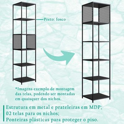 Rack 180 Cm 2 Pt Estante Prateleira Industrial 27x23 Preto Pp Preto