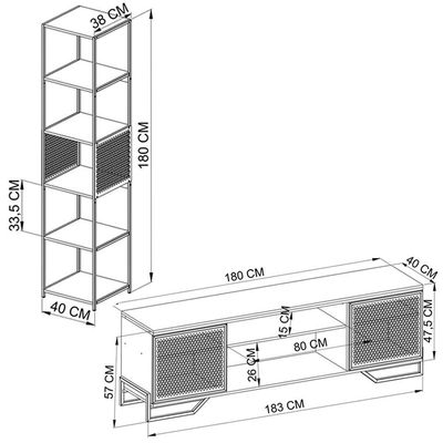 Rack 180 Cm 2 Pt Estante Prateleira Industrial 27x23 Preto Pp Preto