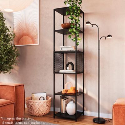 Rack 180 Cm 2 Pt Estante Prateleira Industrial 27x23 Preto Pp Preto