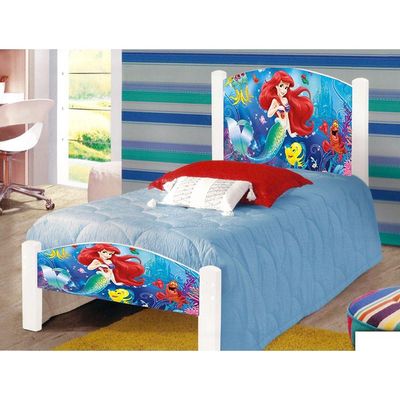 Cama Infantil Solteiro Adesivada Pequena Sereia Branco
