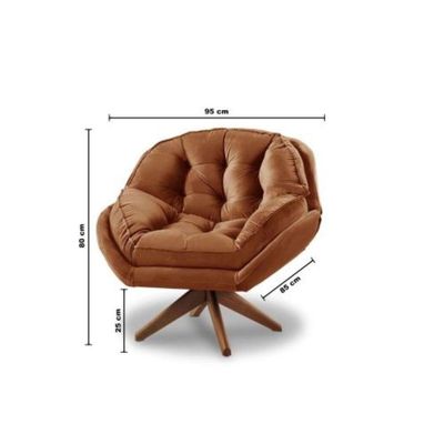 Poltrona Califórnia Com Base Giratória Suede