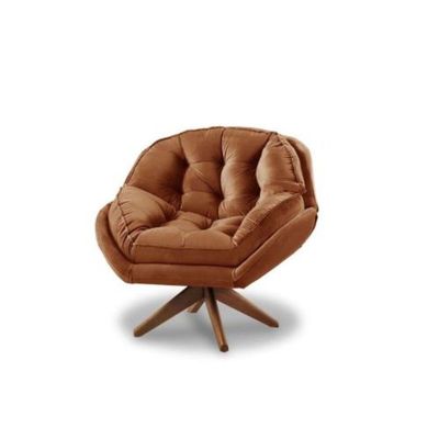 Poltrona Califórnia Com Base Giratória Suede