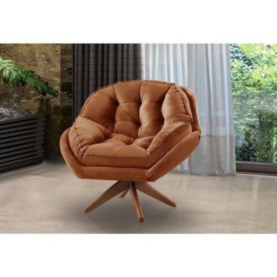 Poltrona Califórnia Com Base Giratória Suede
