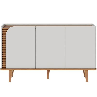 Aparador Buffet Para Sala De Jantar 3 Portas Elora C04 Off White Matte Freijó - Lyam Decor