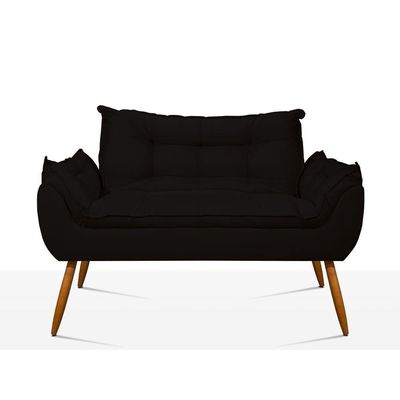 Poltrona Luxo Namoradeira Sala Quarto - Preto