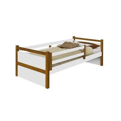 Cama Babá Bianca Design Infantil Solteiro Branco/Amêndoa - Móveis - Branco