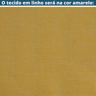 Poltrona Pinotage Daf Móveis Concha Em Mdf 18Mm Linho Amarelo Base Pés Palito Madeira Eucalipto