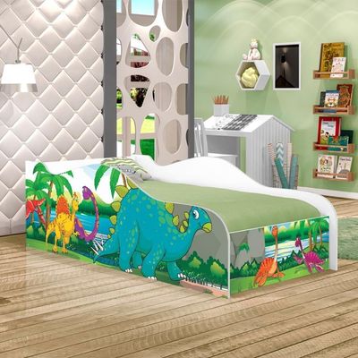 Cama Fun Dinossauro No Lago Solteiro Com Colchão