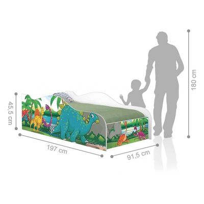 Cama Fun Dinossauro No Lago Solteiro Com Colchão