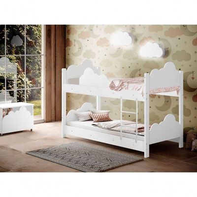 Beliche Ayla Branco C/ Colchões E 2 Luminárias Sonhos De Luz