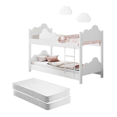Beliche Ayla Branco C/ Colchões E 2 Luminárias Sonhos De Luz