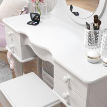 Penteadeira Infantil Princesa 96cm Espelho Banqueta Patrimar branco