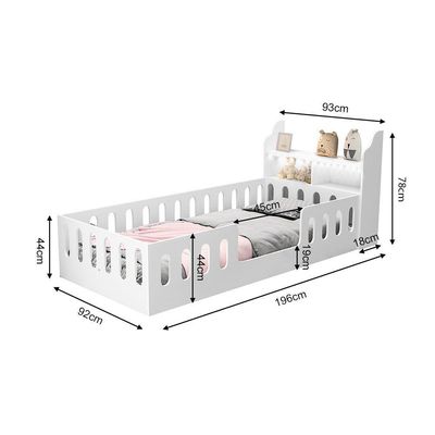 Cama De Criança Helo Solteiro Com Nicho E Led - Branca - Cor: Branco