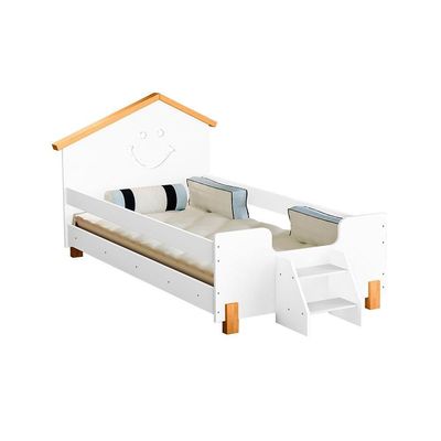 Cama Com Colchão Juvenil Smile AlegraBranca E Mel Branco