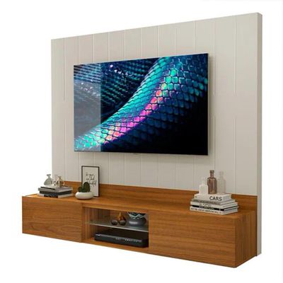 Painel Para Tv 75 Polegadas Conquest Luapa - Carvalho New/off White - Cor: Marrom