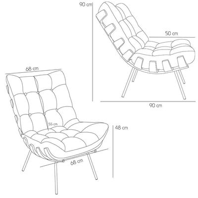 Kit 2 Poltronas Decorativas Sala De Estar Costela L02 Suede Azul Marinho - Lyam Decor