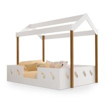 Cama De Criança Infantil Casinha Isa - Branca/mel Branco