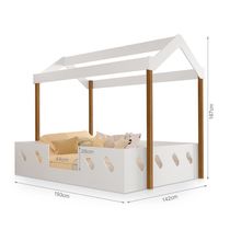 Cama De Criança Infantil Casinha Isa - Branca/mel Branco